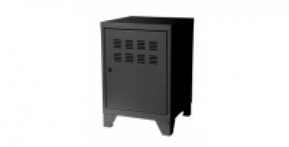 Rangement porte noir sur pieds + 1 étagère
