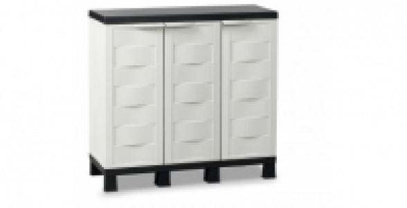 Armoire basse 3 portes Ambition Line S Toomax gris/noir