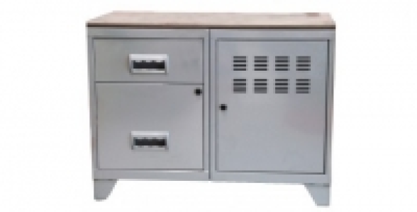 Armoire 1 porte 2 tiroirs alu avec plateau ardoise 124.40 €