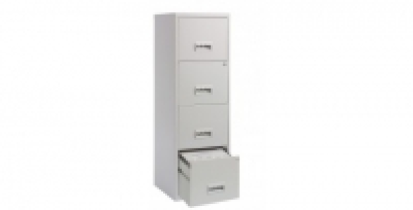 Colonne 4 grands tiroirs grise avec serrure à clef 124.40 €