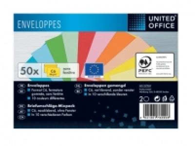 50 enveloppes couleur C6 DL sans fen&ecirc;tre