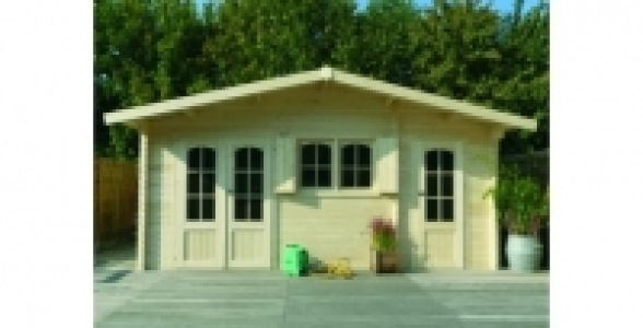 Abri de jardin en bois avec avancée 19,6 m² Rostock