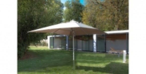 Parasol rectangulaire droit taupe 3x4 m modèle Toscane