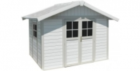 Abri de jardin résine blanc/bleu 7,04m² DECO7,5 GROSFILLEX