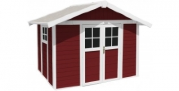Abri de jardin résine rouge 7,04m² DECO7,5 GROSFILLEX