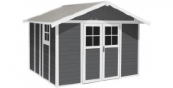 Abri de jardin résine gris foncé 10,6m² DECO11 GROSFILLEX