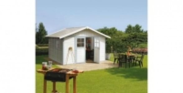 Abri de jardin r&eacute;sine blanc/bleu 10,6m&sup2; DECO11 GROSFILLEX