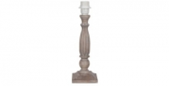 Luminaire pied bougeoir COREP Quatro carrée bois sculpté blanchi