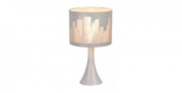 Lampe pied métal forme tulipe COREP système Touch BROADWAY blanc