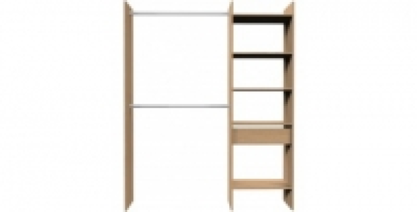 Am&eacute;nagement de placard 1 tiroir l. 160 cm Chene