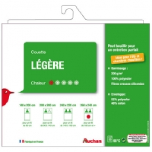 Auchan Ma couette chambres chauff&eacute;es LEGERE 200g/m&sup2;