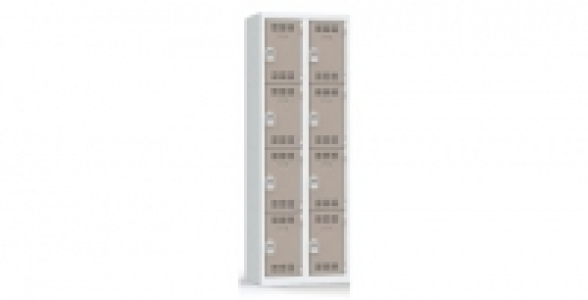 2 colonnes 4 cases superpos&eacute;es 50x60x180cm gris/taupe.