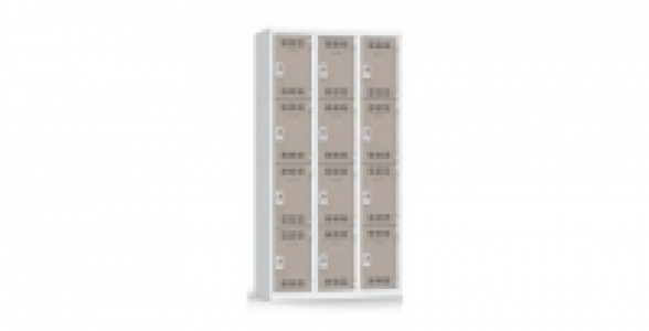 3 colonnes 4 cases superposées 50x90x180cm gris/taupe.