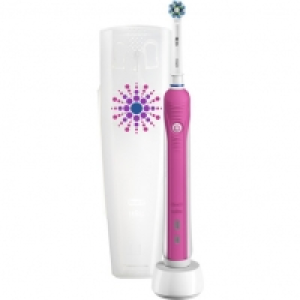 Oral B Brosse &agrave; dent Pro 750 Rose Cross Action + Etui