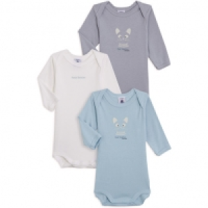 Petit Bateau Lot de 3 bodies manches longues