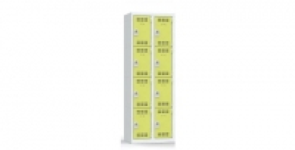 2 colonnes 4 cases superposées 50x60x180cm gris/anis.