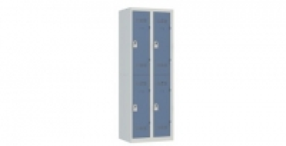 2 colonnes 2 cases superposées 50x60x180cm gris/bleu.