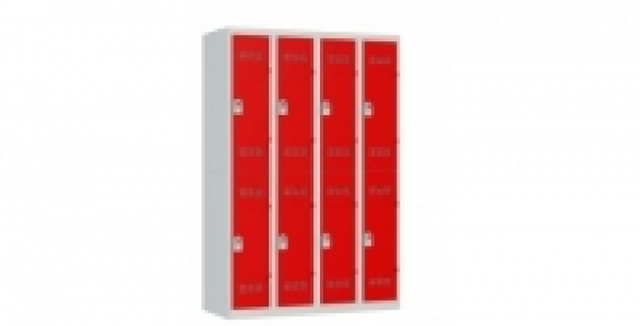 4 colonnes 2 cases superposées 50x120x180cm gris/rouge.
