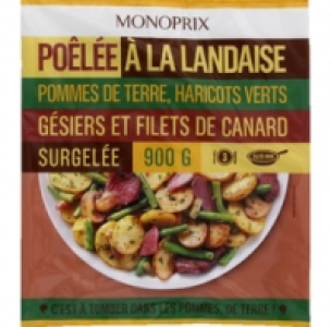 Monoprix Poêlée à la Landaise, pommes de terre, haricots verts, gésiers et file