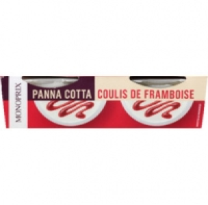 Monoprix Panna Cotta et son coulis de framboise