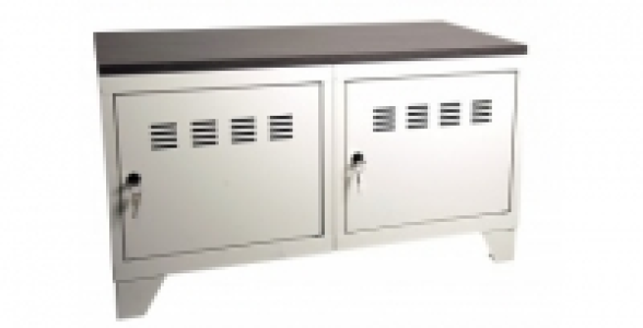Meuble bas sur pieds blanc avec plateau pin ardoise 169.00 €