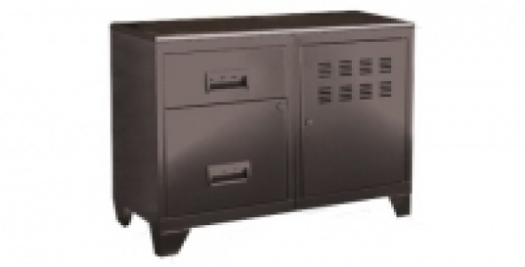 Armoire 1 porte 2 tiroirs taupe avec plateau ardoise 249.00 €