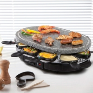 Quigg® Combiné 2 en 1 : raclette & pierre de cuisson