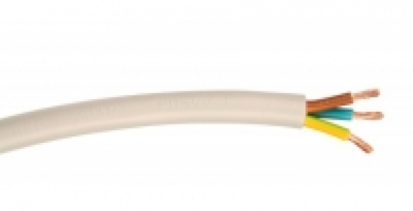 Câble électrique H05VVF blanc 3G 1,5mm²/m