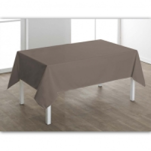 Nappe effet toile de coton gris taupe