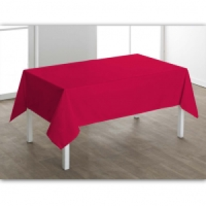 Nappe effet toile de coton rouge