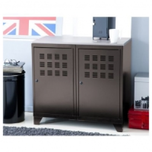 Armoire métallique taupe 2 portes H75.8xL80xP40cm