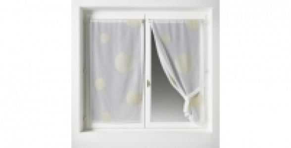 Vitrage 5 mondes 60 x 160 Blanc/or