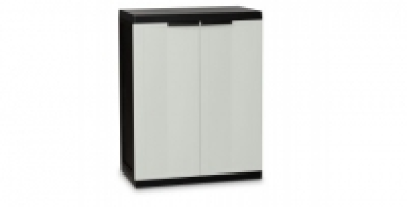 Meuble bas 2 portes Trend Line S blanc/noir