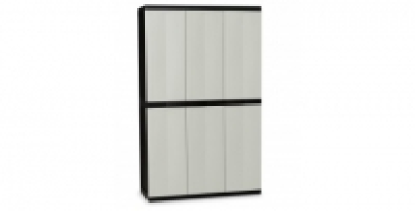 Armoire 3 portes 4 étagères Trend Line S blanc/noir