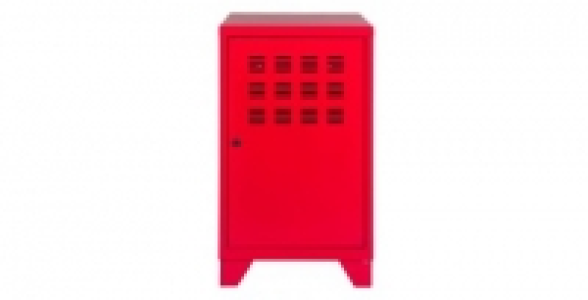Rangement porte rouge pieds + 1 étagère