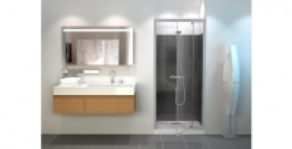 Porte de douche pivotante gauche Extend 91/103 profilés argent