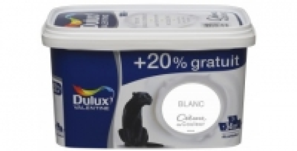 Peinture Crème de Couleur 2,5l + 20 % gratuit blanc DULUX VALENTINE