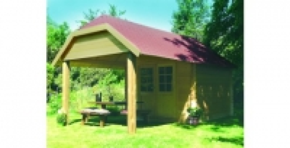 Abri de jardin en bois avec avancée 7,5 m² Cork