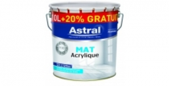 Peinture bicouche blanc mat 10L+20% ASTRAL Ligne Professionnelle