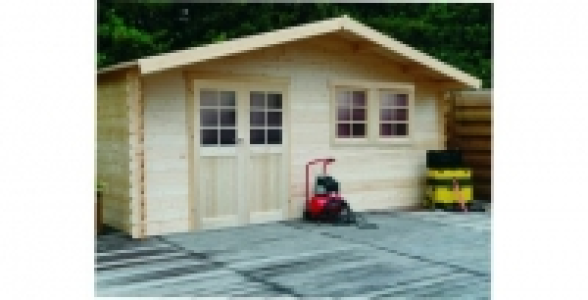 Abri de jardin en bois avec avancée 26,4m² Vernier