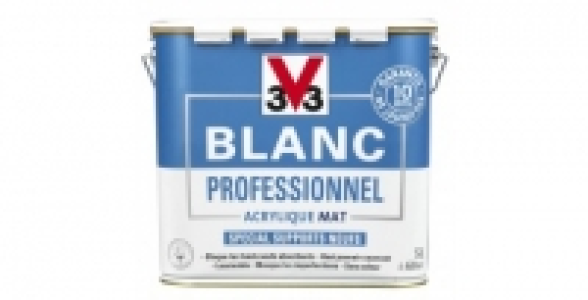 Peinture blanc mat supports neufs 5L V33 Blanc Professionnel