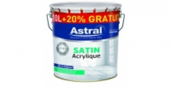 Peinture bicouche blanc satin 10L+20% ASTRAL Ligne Professionnelle