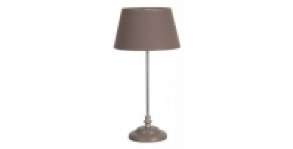 Lampe bougeoir bois et étain vielli COREP Joly taupe patiné / noix