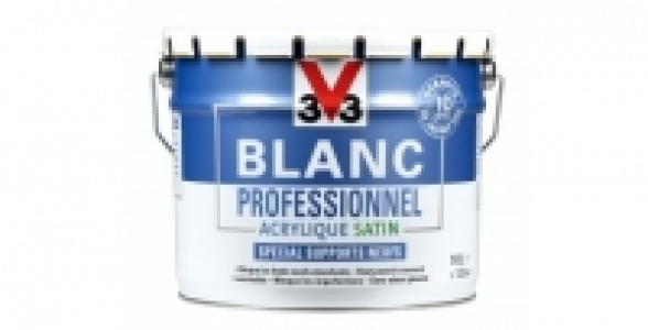 Peinture blanc satin supports neufs 10L V33 Blanc Professionnel