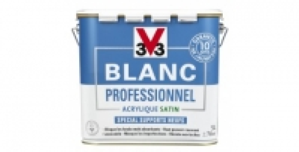 Peinture blanc satin supports neufs 5L V33 Blanc Professionnel
