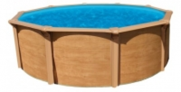 Piscine m&eacute;tal hors sol aspect Bois Osmose 4,90 X 1,32 m