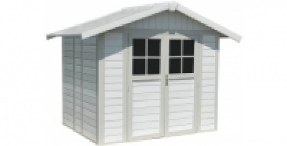 Abri de jardin résine blanc/bleu 4,5m² DECO 5 GROSFILLEX