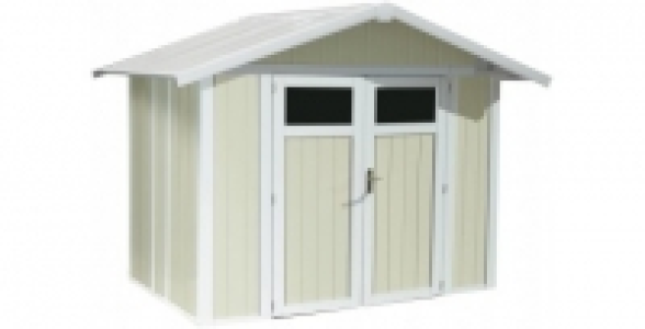 Abri de jardin résine blanc/vert 4,5m² DECO 5 GROSFILLEX