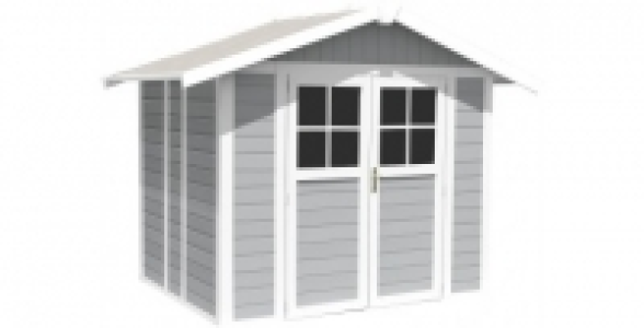 Abri de jardin résine blanc gris/vert 4,5m² DECO 5 GROSFILLEX