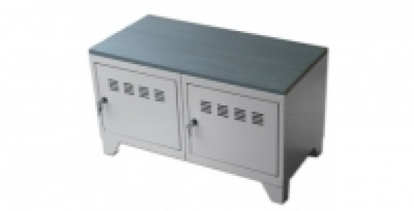 Meuble bas sur pieds alu avec plateau pin ardoise 79.90 €